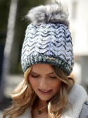 White herringbone winter hat C13 - Online store - Boutique